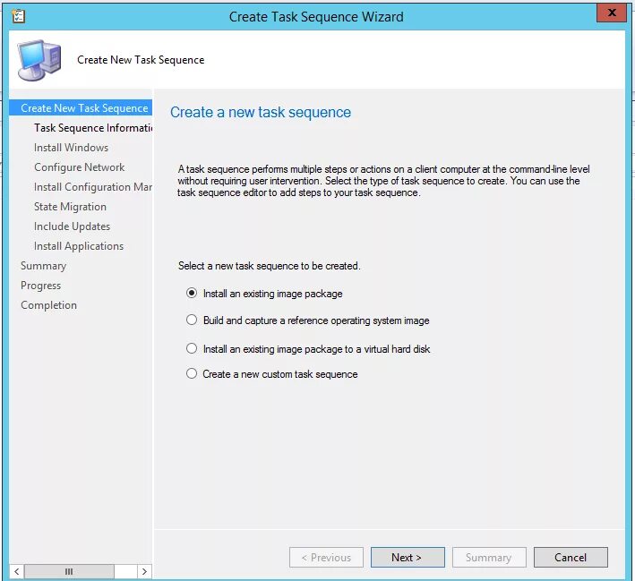 Windows system configuration. Sccm последовательность задач. windows installer image. sequence create new task. update your operating system.