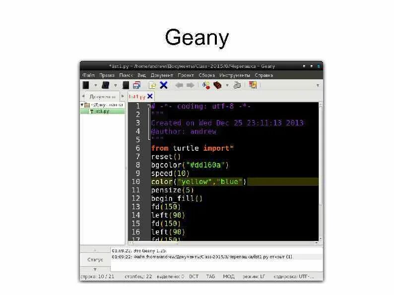 Лучшая среда разработки для python. Среда программирования питон. geany ide. geany python. программирование в geany.
