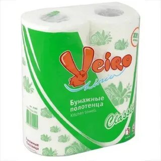 Полотенце бумажное белое veiro 2 слойные