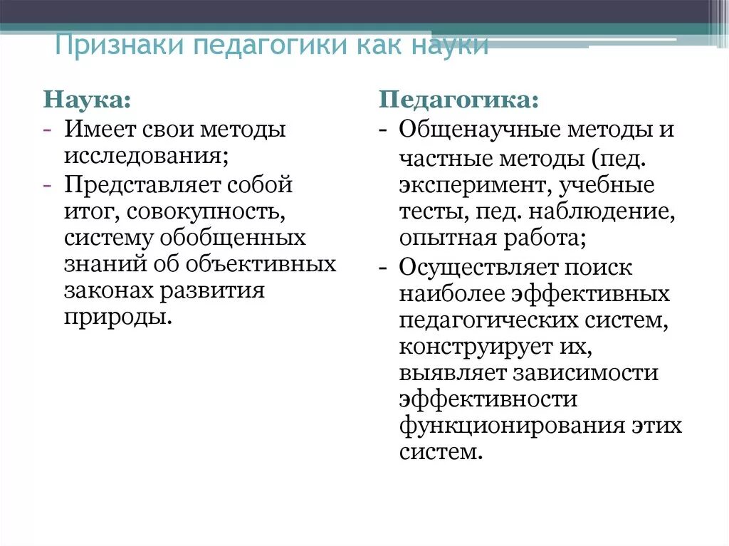 Главный признак науки. Признаки педагогики как науки. Основные признаки педагогики как науки. Признаки педагогической науки. Признаки педагогики как науки таблица.