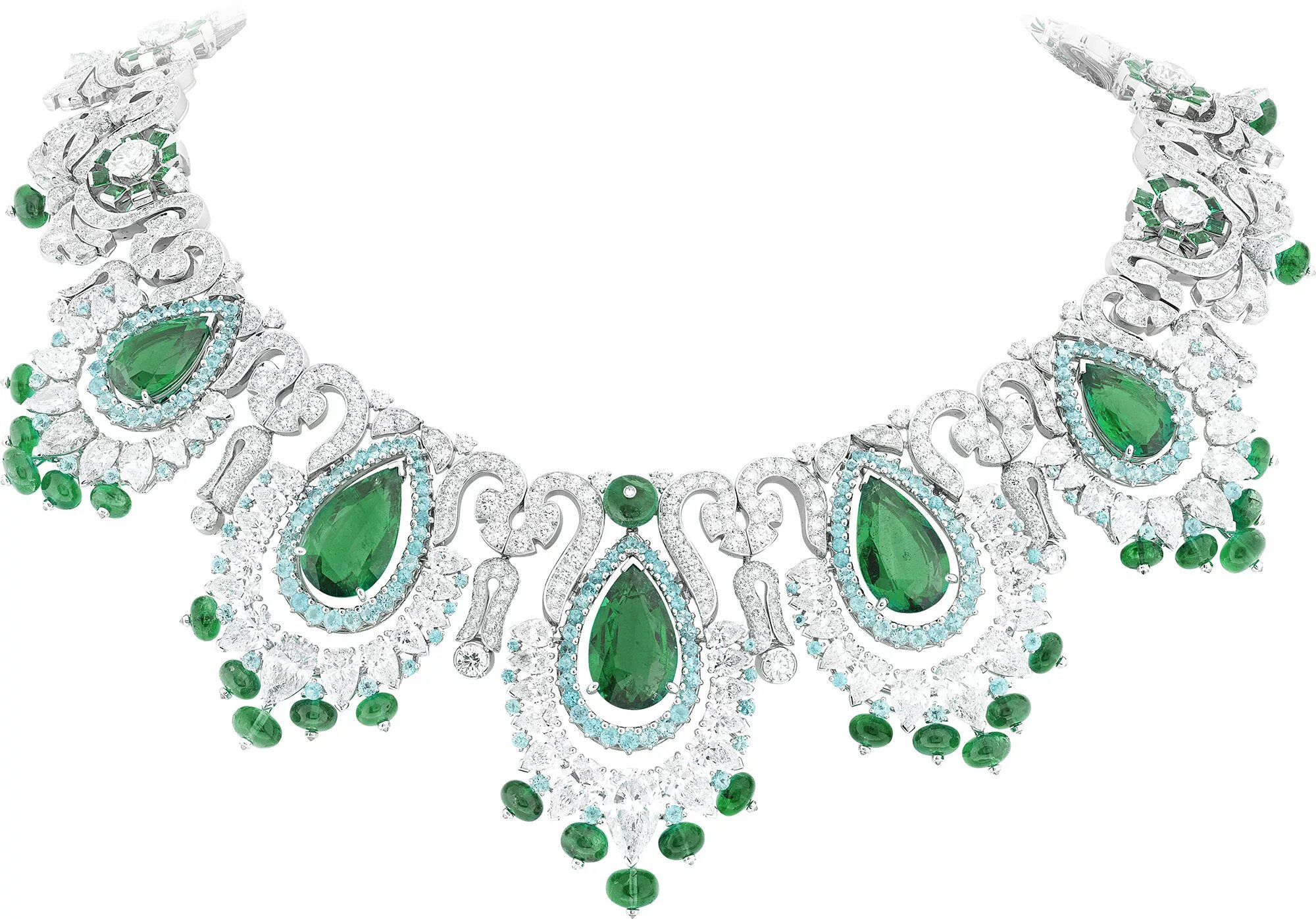 Чем отличается колье от ожерелья. Van cleef arpels колье с бриллиантом. ожерелье с драгоценными камнями на белом фоне. колье воротник с изумрудами и бриллиантами. колье из бриллиантов и изумруд с серьгами.