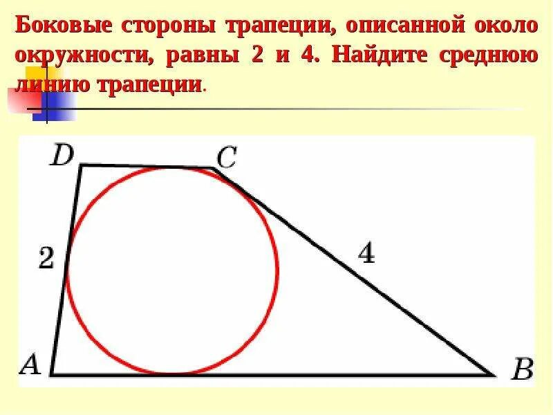 Окружность высекает на сторонах трапеции. Боковые стороны трапеции. Боковые стороны трапеции описанной около. Стороны трапеции описанной около окружности. Боковые стороны трапеции описанной около окружности равны.