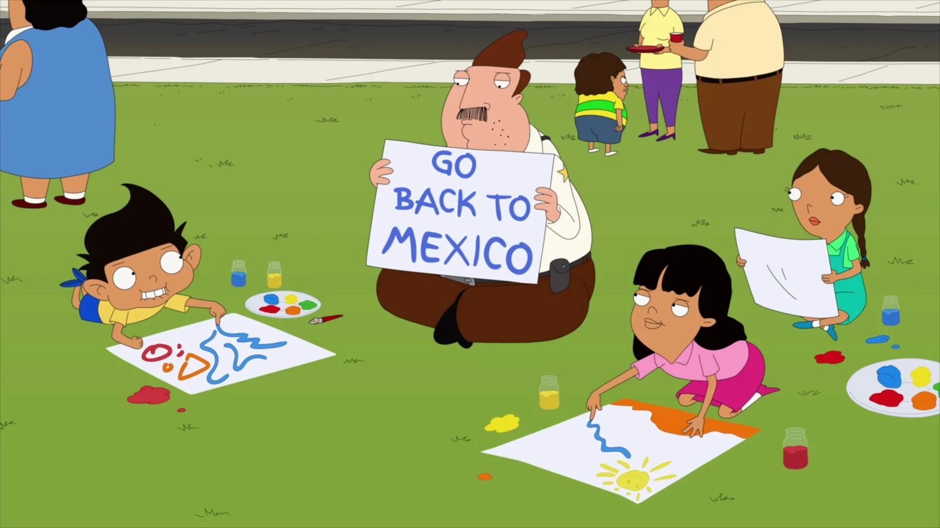 Go back to Mexico. Go back to Africa go back to Mexico. Go back. Go d backs