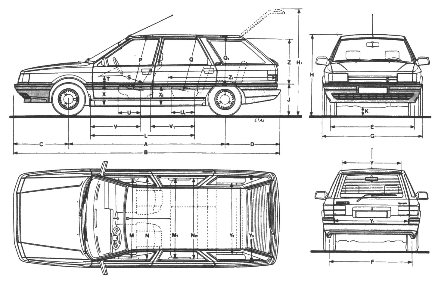 Рено 21 Невада. Renault 21 Nevada универсал. Рено Рапид 1992 габариты. Габариты Пассат б3 универсал. Пассат универсал длина