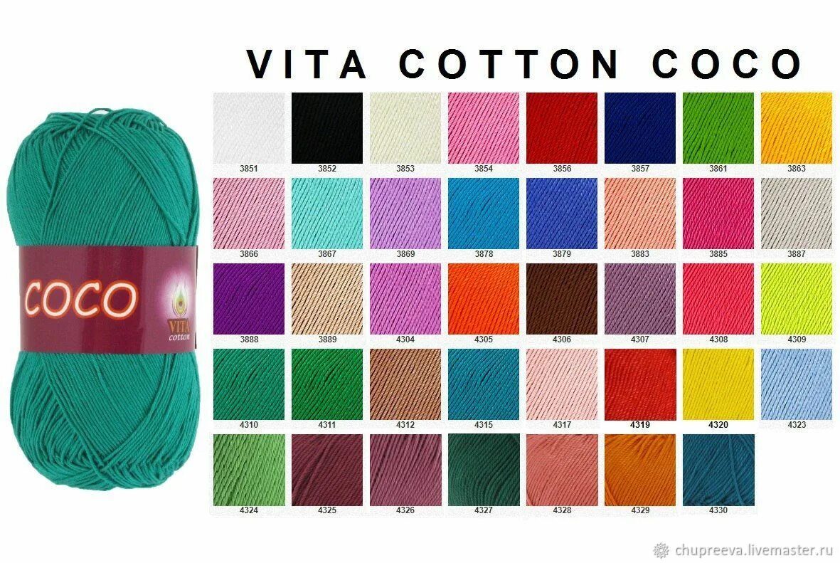 Пряжа хлопок цвета. Vita Cotton Coco палитра цветов. Пряжа Coco Vita Cotton карта цветов.