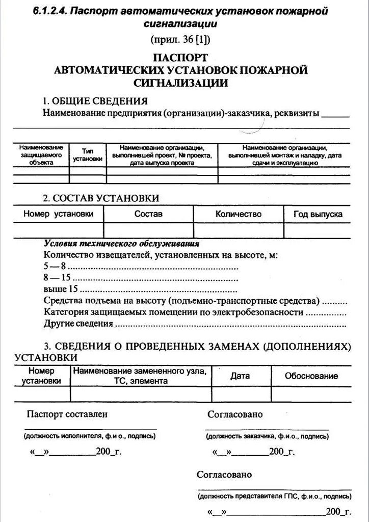 Испытания автоматической пожарной сигнализации. Протокол испытаний автоматической установки пожарной сигнализации.