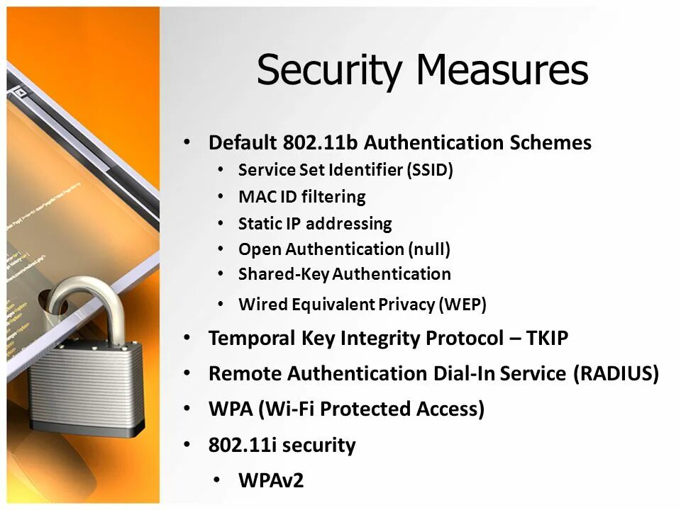 Key integrity. Security measures. Network Security measures. Стандарт TKIP. Making Security measurable что в него входит.