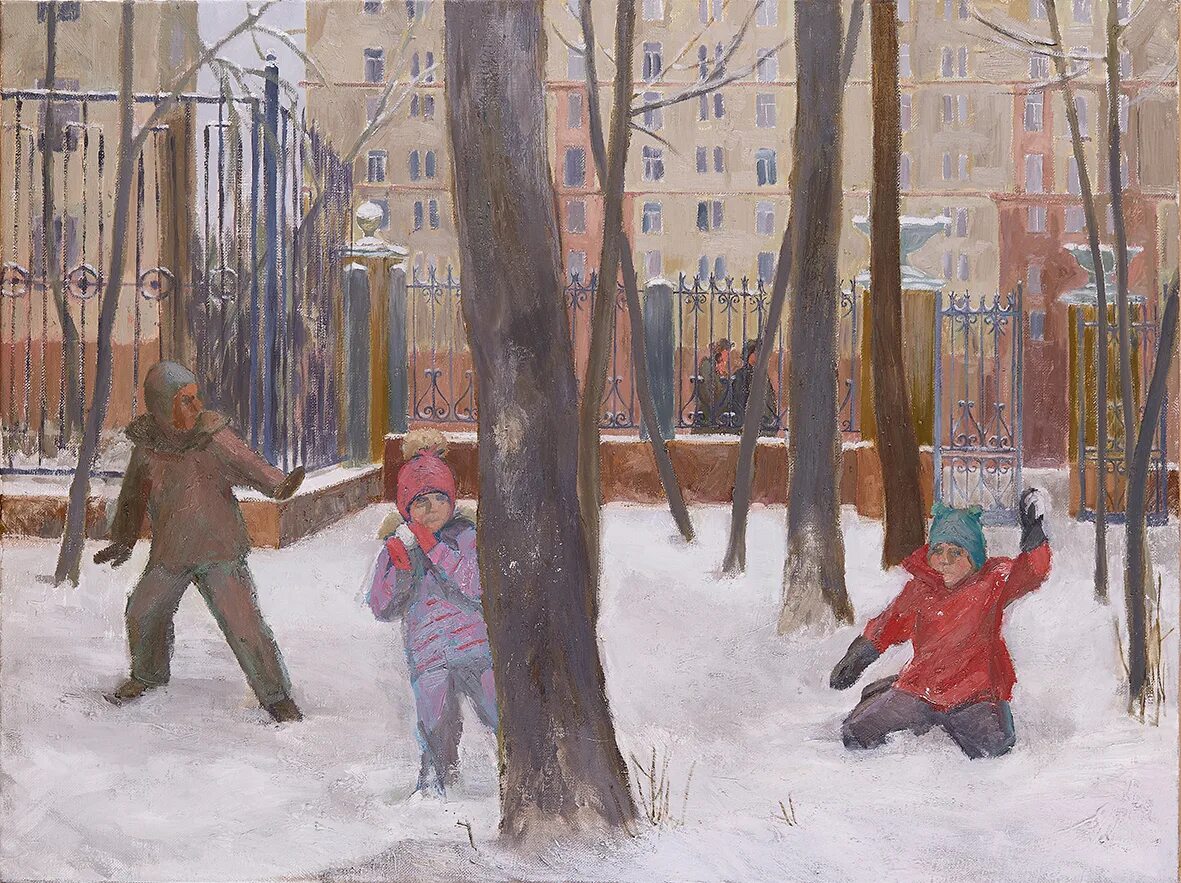 Играй 1 снег. Композиция зимние забавы. Зимние игры на улице. Дети во дворе живопись. Советские дети во дворе.