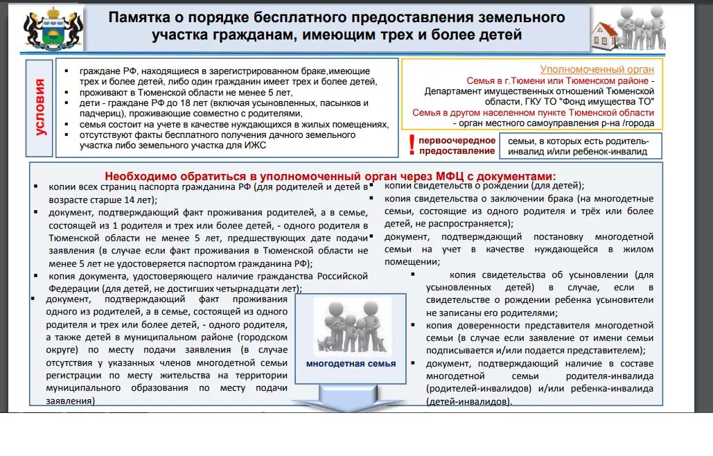 Подать заявку многодетному
