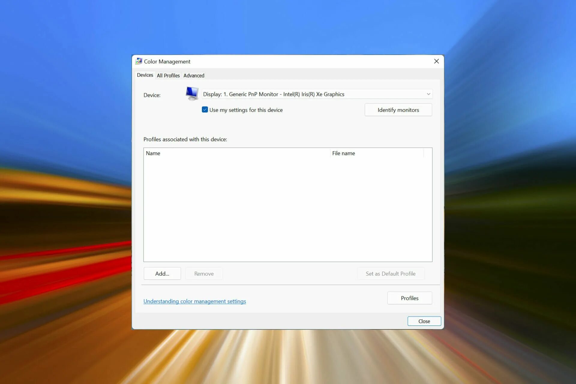 Управление цветом в windows 11. Управление цветом виндовс. окно «управление цветом». функция colour в windows. color management.