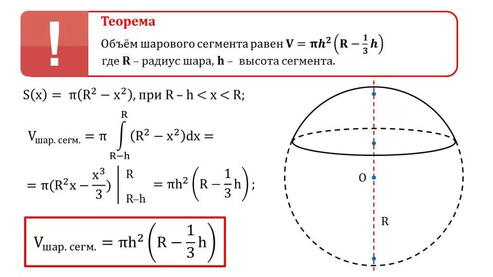Площадь поверхности шарового сектора. Формула нахождения объема шарового сегмента. Объем сферического. Формула объема шара через площадь поверхности шара. Объём шара формула через радиус.