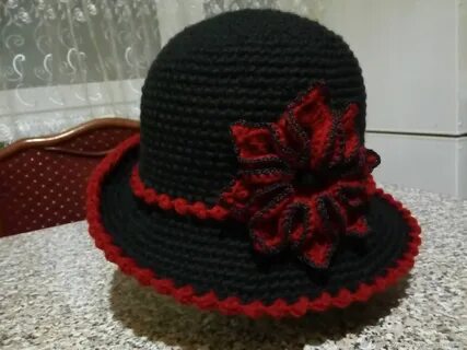 Теплая шляпка крючком