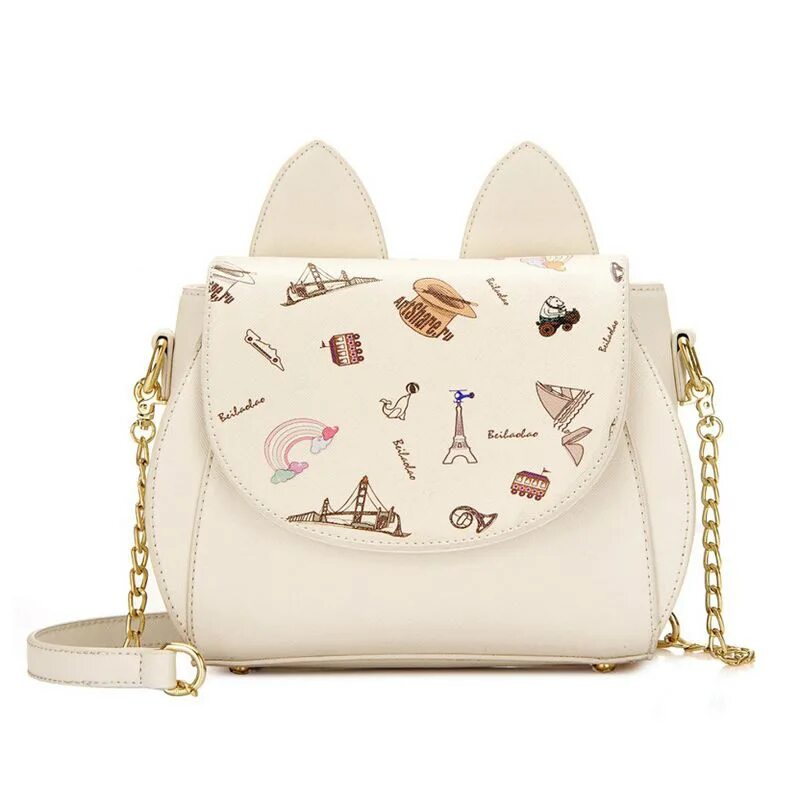 J-BG pink Women Biscuit Shaped Shoulder Bag Cookie Embroidery Bowknot Handbag PU