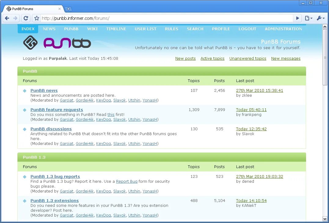 Forums software