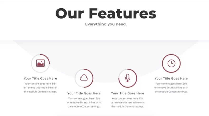 Feature section. Our features. features. feature. section icon.