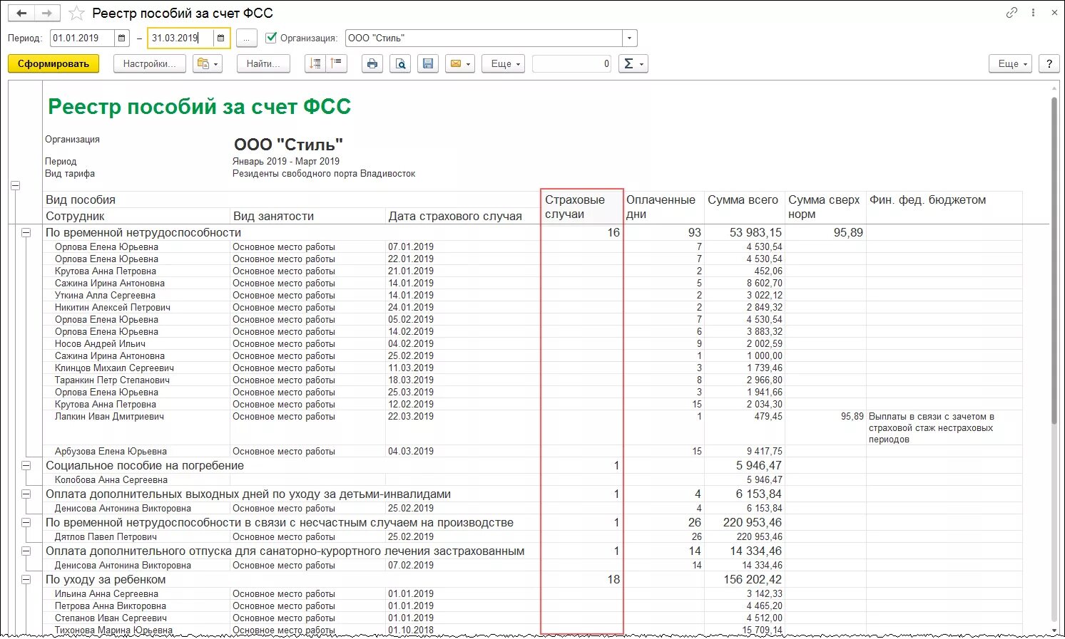 Реестр по больничному листу в 1с 8. Реестр больничных листов в 1с 8.3. Реестр пособий за счет ФСС. Отчет по больничным листам. Возмещения за счет фсс