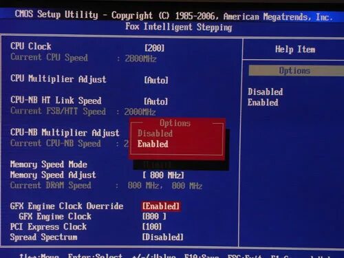 Clock override. Clock override