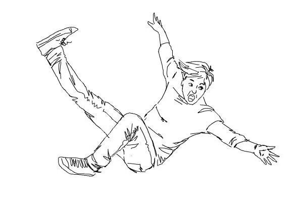 Falling step. Эскиз падающего человека. Падающий человек рисунок. Рисунок купаешего человека. Нарисовать падающего человека.