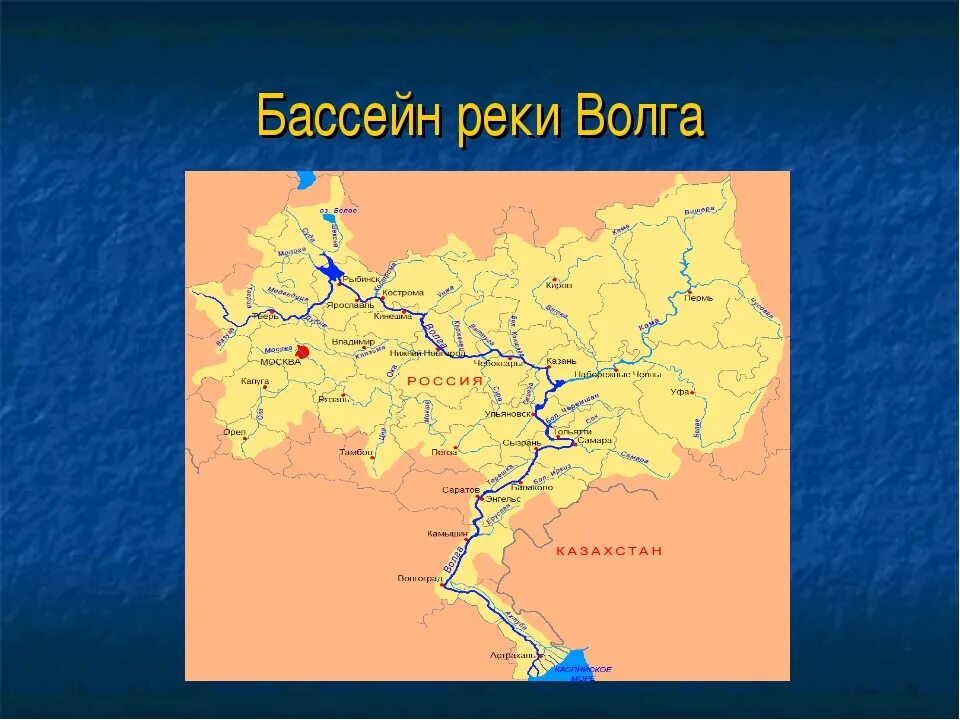 Бассейн реки Волга. Бассейн реки Волга с притоками. Кама и Ока притоки Волги. Бассейн реки Волга на карте.