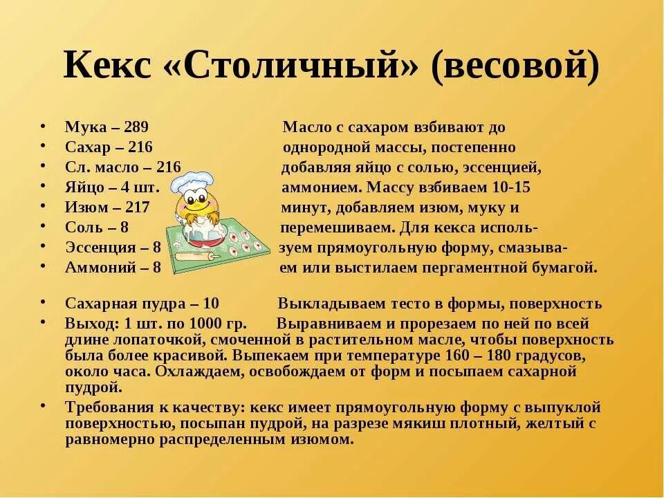 Кекс столичный требования к качеству. Рецептура кексов по ГОСТУ. Технология приготовления кекса столичного. Технологическая карта кекс. Кекс технология