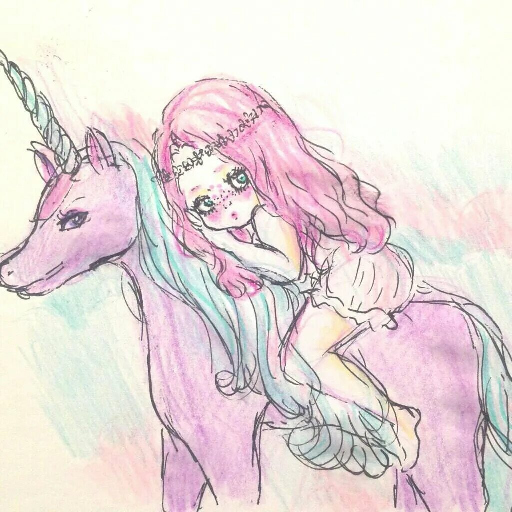 красивая обложка нарисована девочка. единороги беби юникорн. девушка единорог арт. красивые девчачьи рисунки. милые девочки единороги.