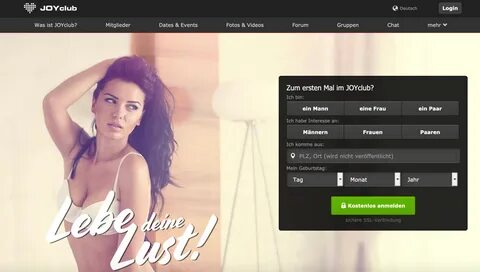 Die Joyclub Homepage. 