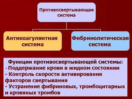 Противосвертывающее действие протеинов с и s