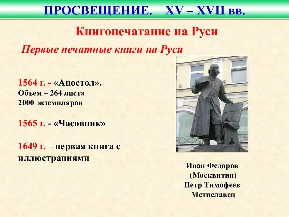 Развитие книгопечатанья в xvi xvii в
