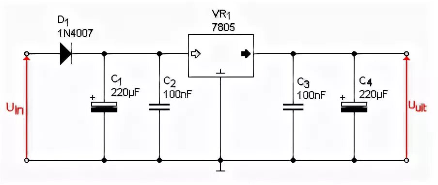 L7805cv схема включения. Схема подключения стабилизатора 7805. 7805 Стабилизатор схема включения. Стабилизатор 3 3 вольта на 7805.