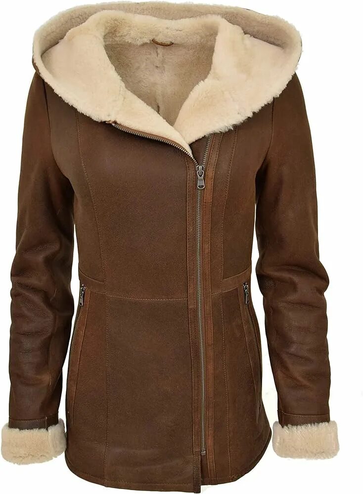 Дублёнка Alef Leather&Shearling collection.. Дублёнка Alef Leather&Shearling collection. Женская. Дублёнка женская натуральная с капюшоном 100% Sheepskin. Mondo di pelle дубленка. Дубленки с капюшоном купить в москве