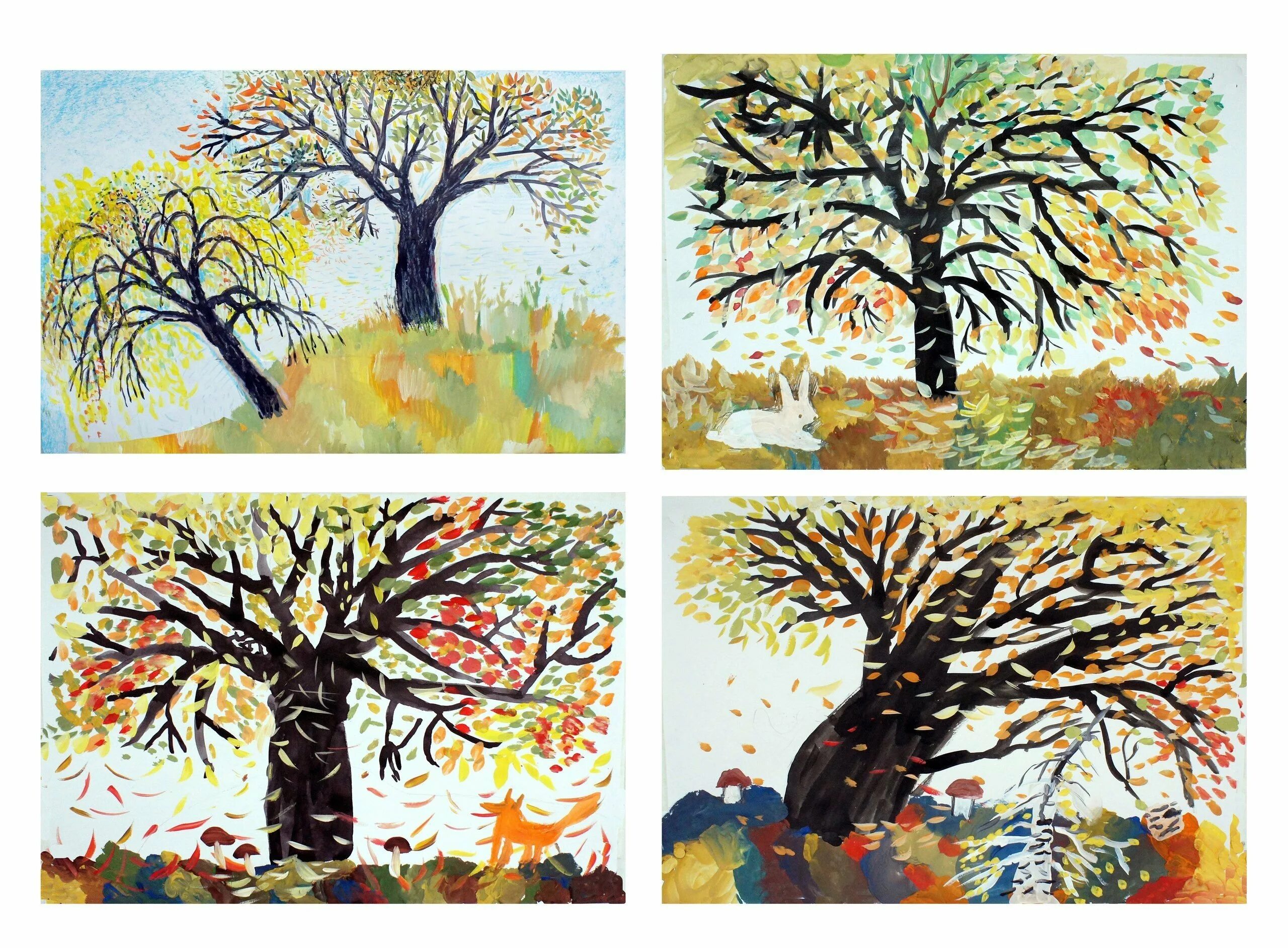 Осеннее дерево изо. Осенние сюжеты для рисования. С детьми. Урок изо деревья осенью. Сюжеты для рисования детям.