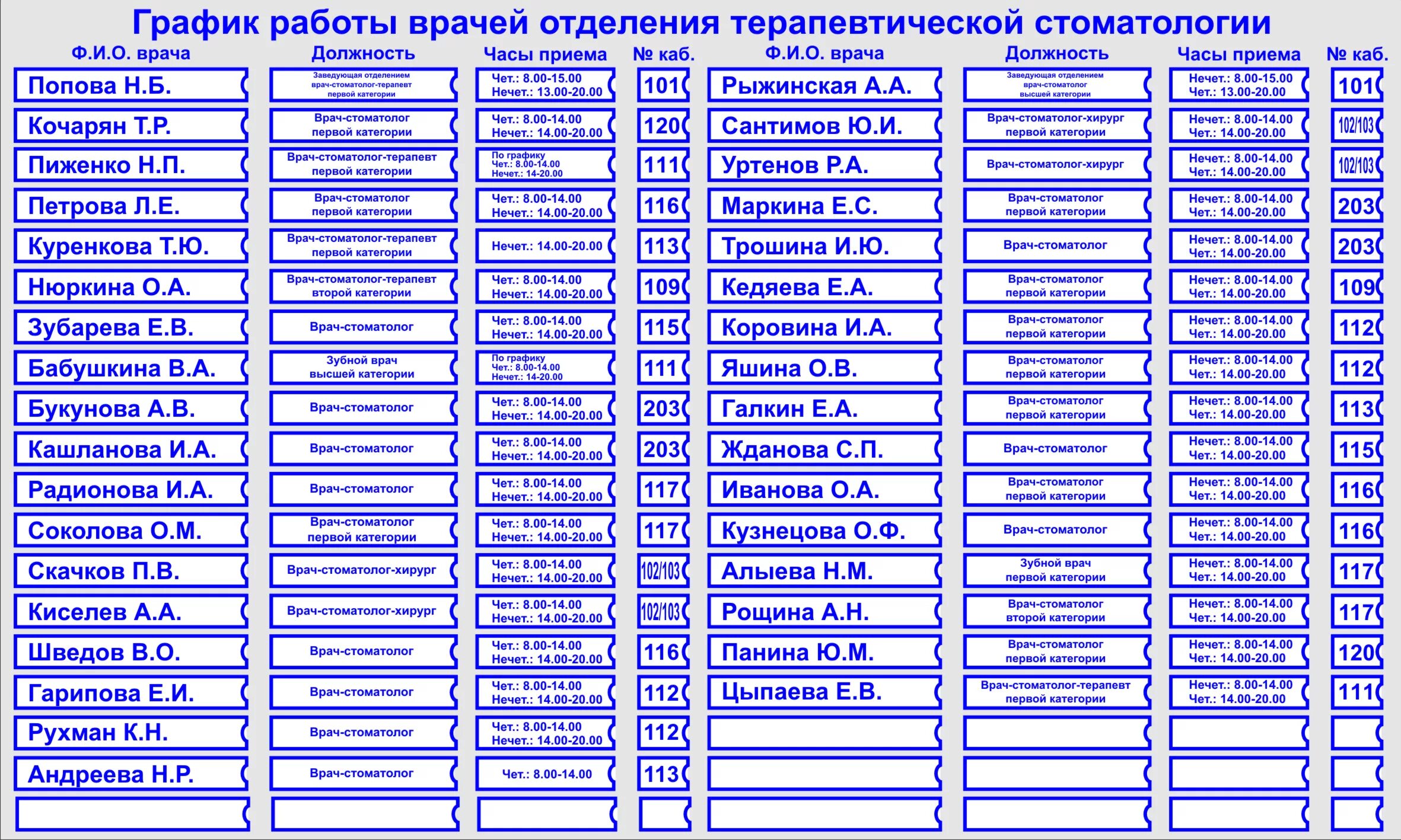 Какого числа пр. График работы врачей. Режим работы терапевта. Стоматология расписание врачей. График стоматологии.