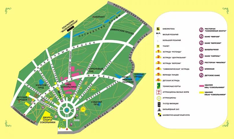 Карты-путеводители по паркам Москвы, чтобы не заблудиться.