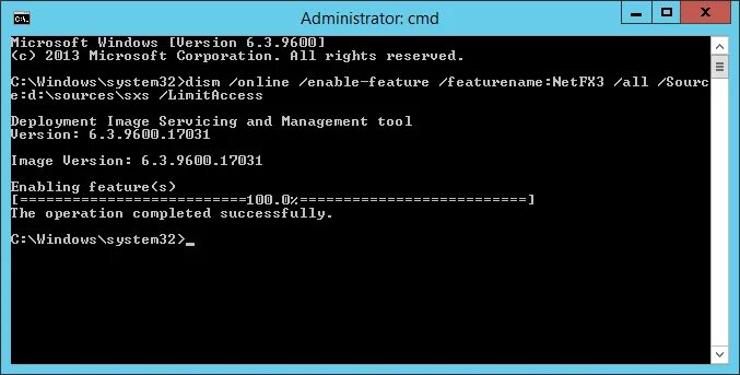 Установщик элементов cmd. Командная строка Windows Server 2012 r2.