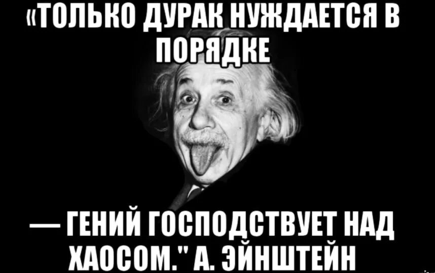 Любят гениальных. Только дурак нуждается в порядке.