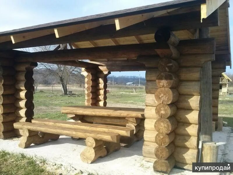 Беседка из оцилиндрованного или рубленного бревна Прочие товары для дома и дачи 