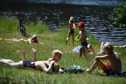 Дети отдыхающие загорают
