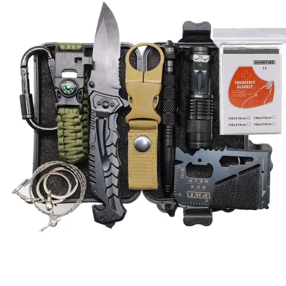 Наборы для экстремальных условий. Нож выживальщика Survival Kit Knife. Тактическое снаряжение для выживания ЕДС. Снаряжение выживальщика EDC. ЕДС набор 2022.