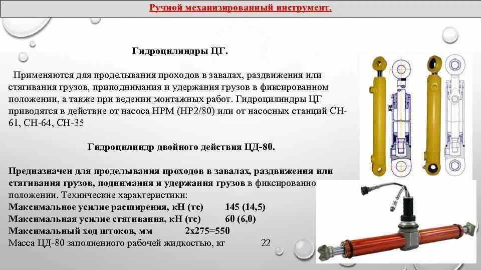 Назначение гидроцилиндра