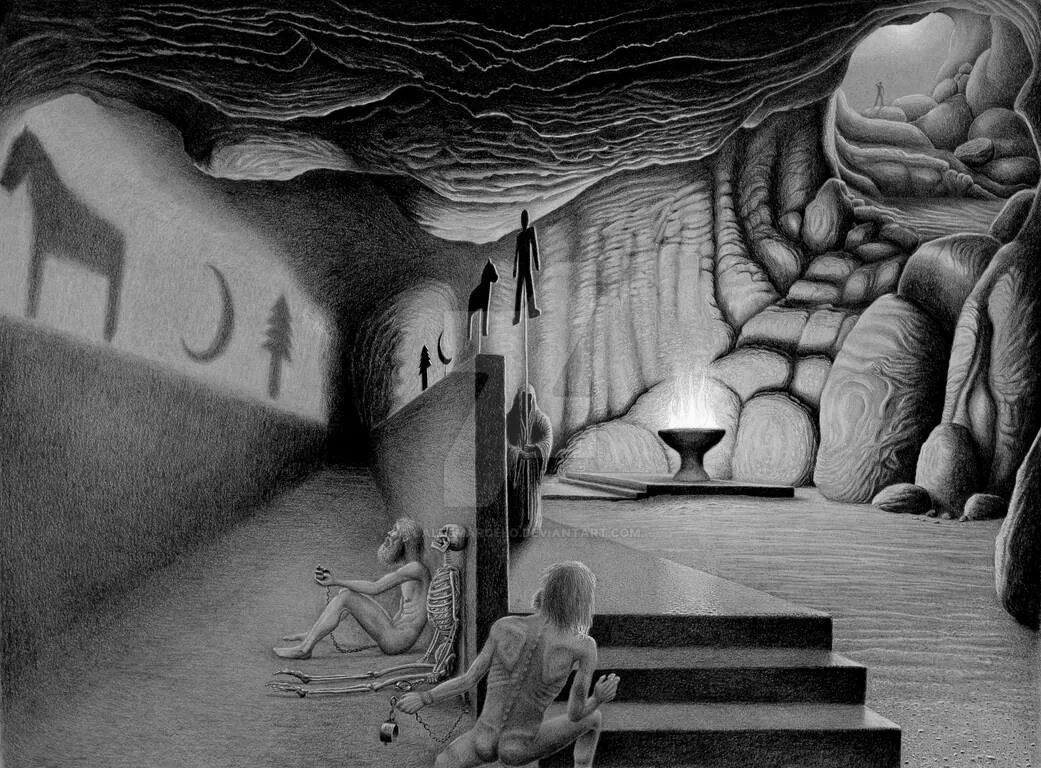 Притча о пещере. Пещера платона картина. миф о пещере платона. аллегория пещеры. метафора пещеры.