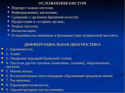 Диагностика осложнения