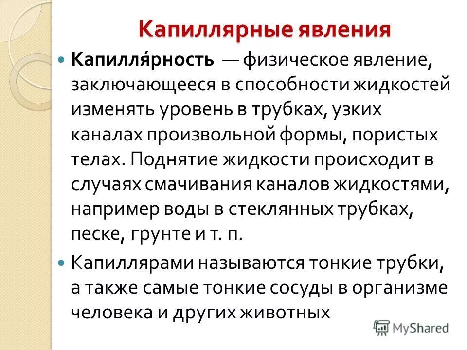 Примеры капиллярного эффекта воды в сосудистом растении