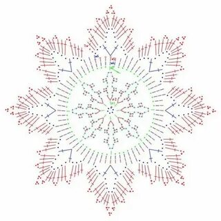 Новогодняя снежинка крючком схема