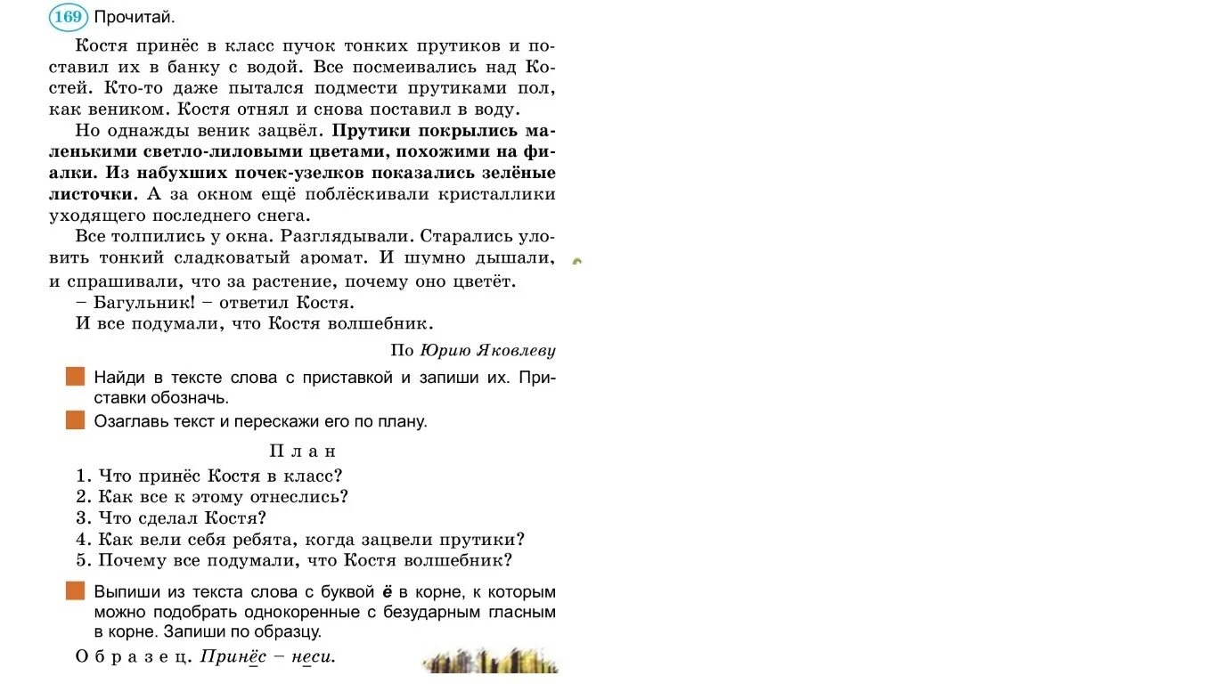 Костя принес в класс пучок тонких изложение