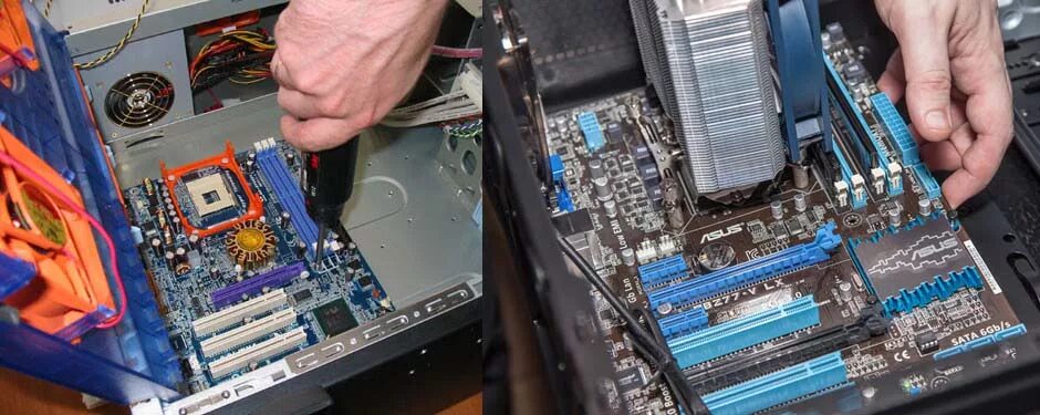 Системный блок крепление материнской платы. Материнская плата составляющие компоненты asus. Монтаж материнской платы в корпус. Материнская плата комплектующие для пк. Материнская плата в корпусе.