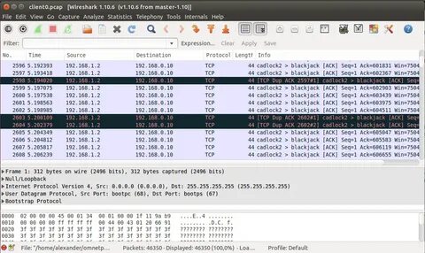 Wireshark трафик