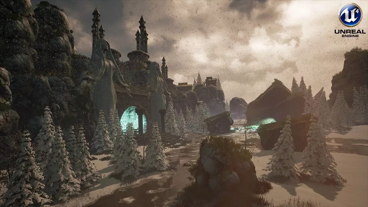 Unreal level. Фэнтези на движке Unreal. Level Design Unreal engine 4. Анрил Винтер. Snow Level Design.