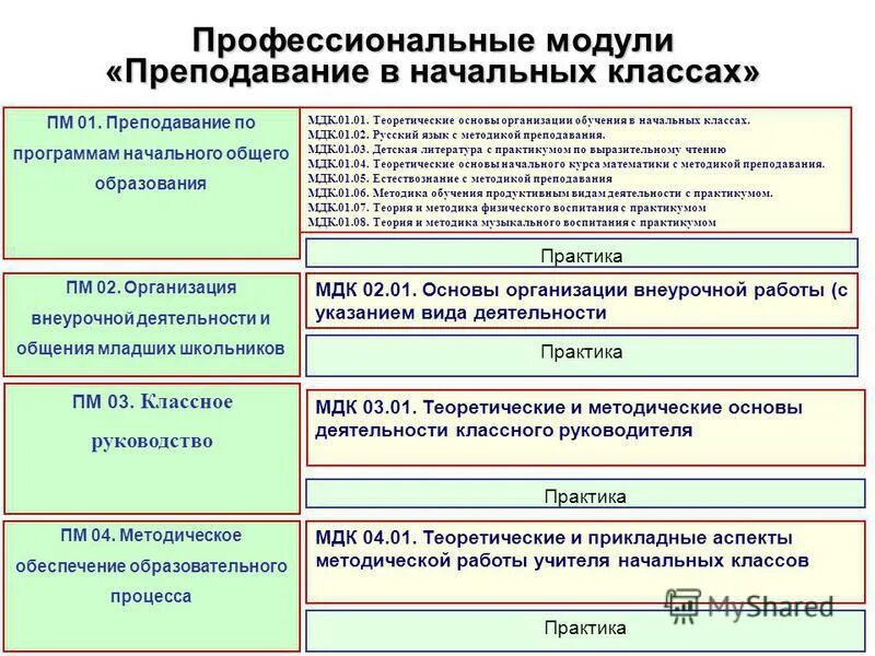 Профессиональные модули Преподавание в начальных классах. Теоретические основы обучения. Теоретические основы организации обучения в начальных классах. Основы организации обучения в начальных классах. Мдк 2 02.01