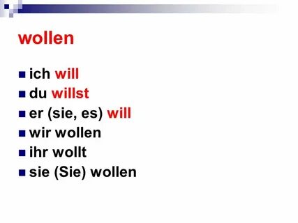Ich wollen