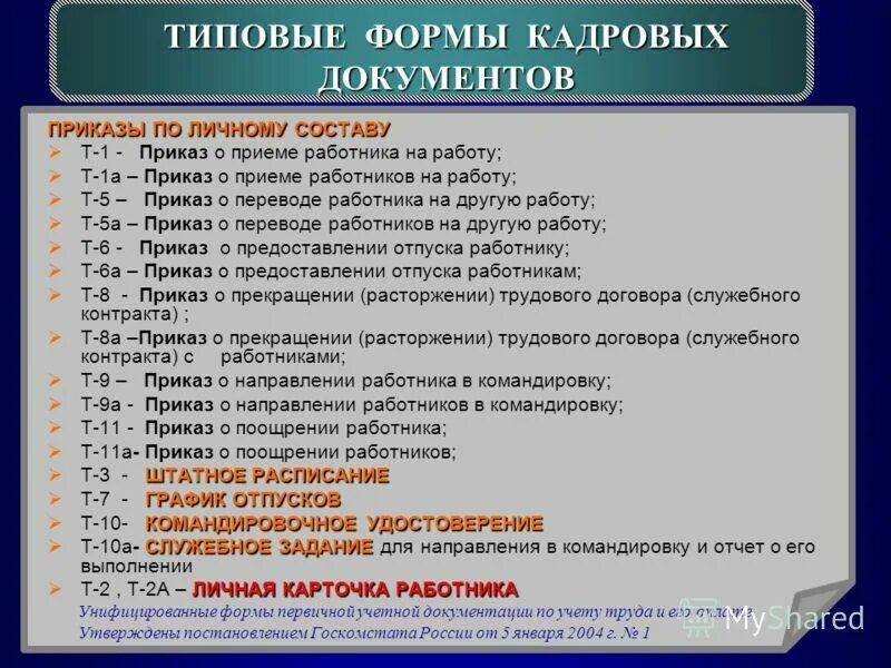 Условия при использовании типовых форм документов. Формы кадровых документов. Какие бывают прикзыпо линому составу. Приказы по личному составу это какие. Классификация приказов по личному составу.